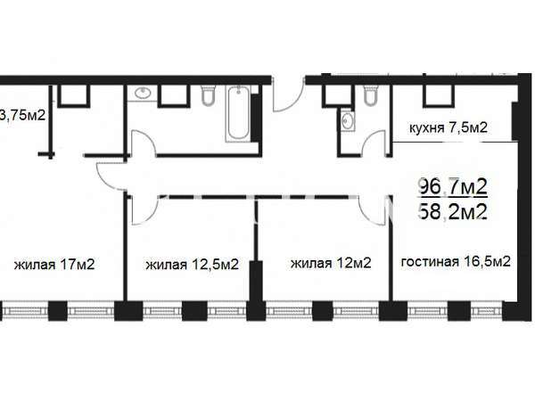 Солянка, 1: квартира 224 кв.м без отделки в историческом центре Москвы